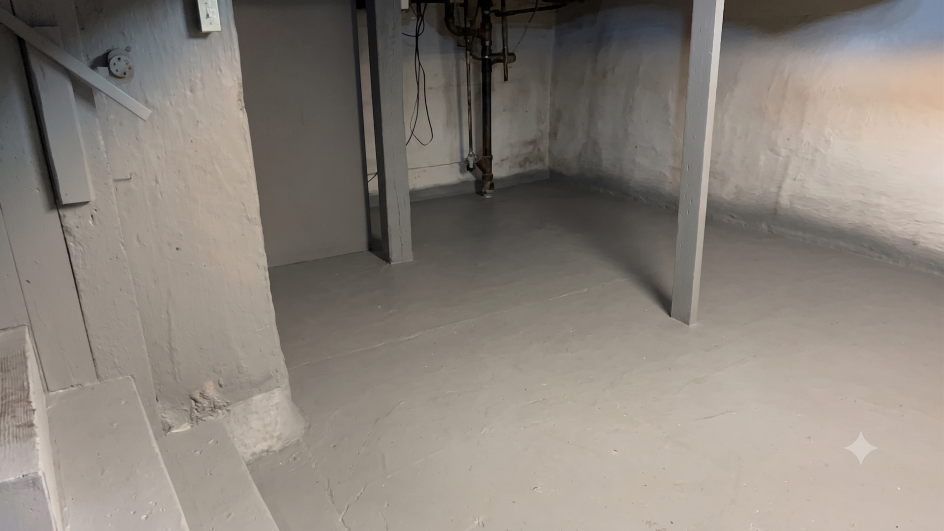 Same basement after deep cleaning, fully cleared, swept and ready for the next tenant